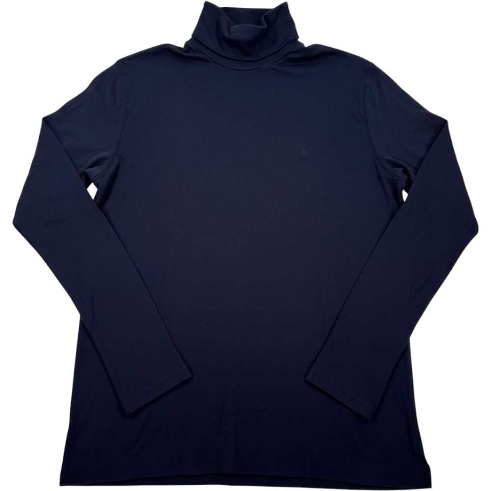 Polo Ralph Lauren Mens XXL Navy Blue Luxury Rib Cotton Turtleneck Sweater NWT